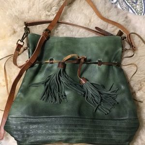 Free People distressed vegan leather purse